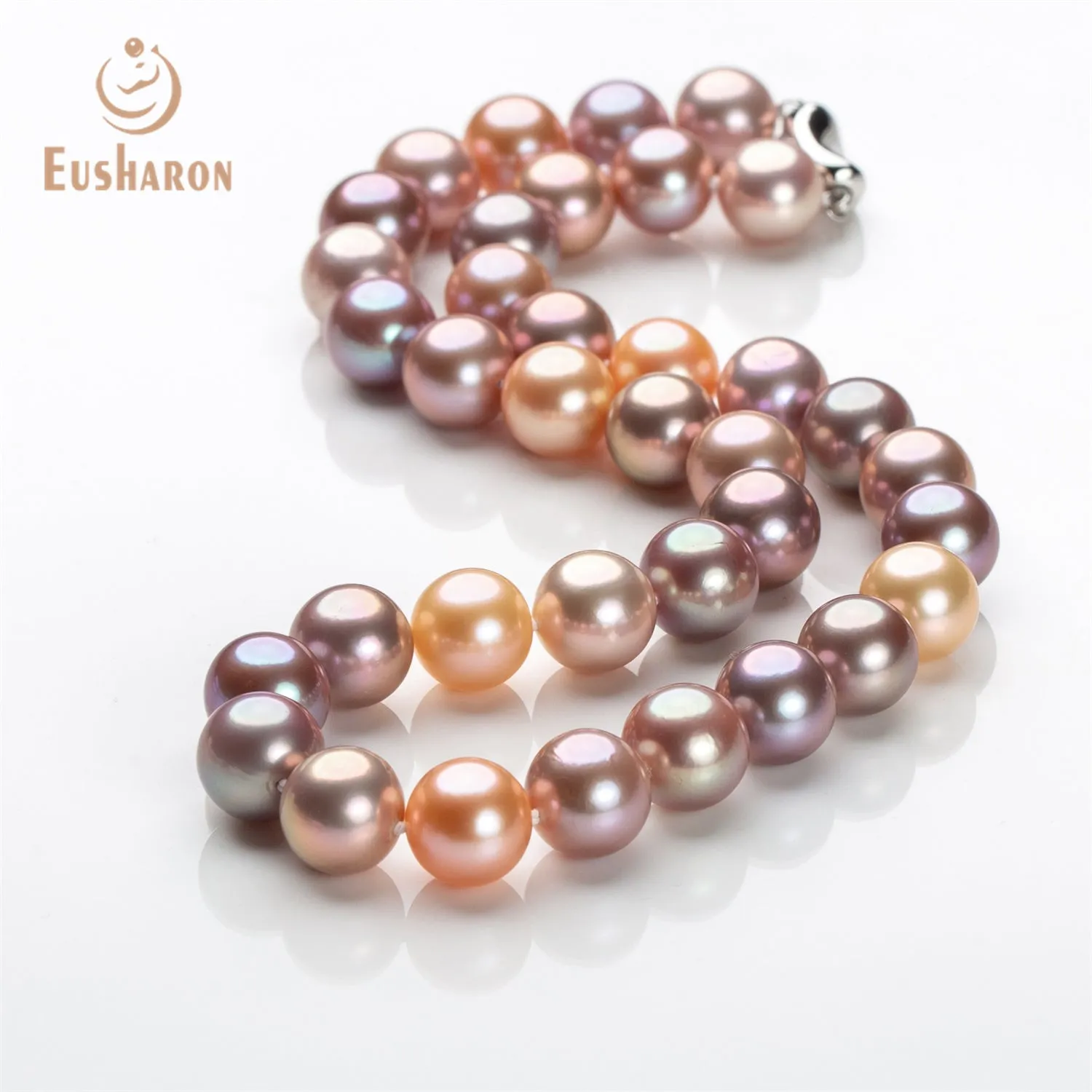 10-14mm AAA Mixed Colors Round Edison Pearl Necklace