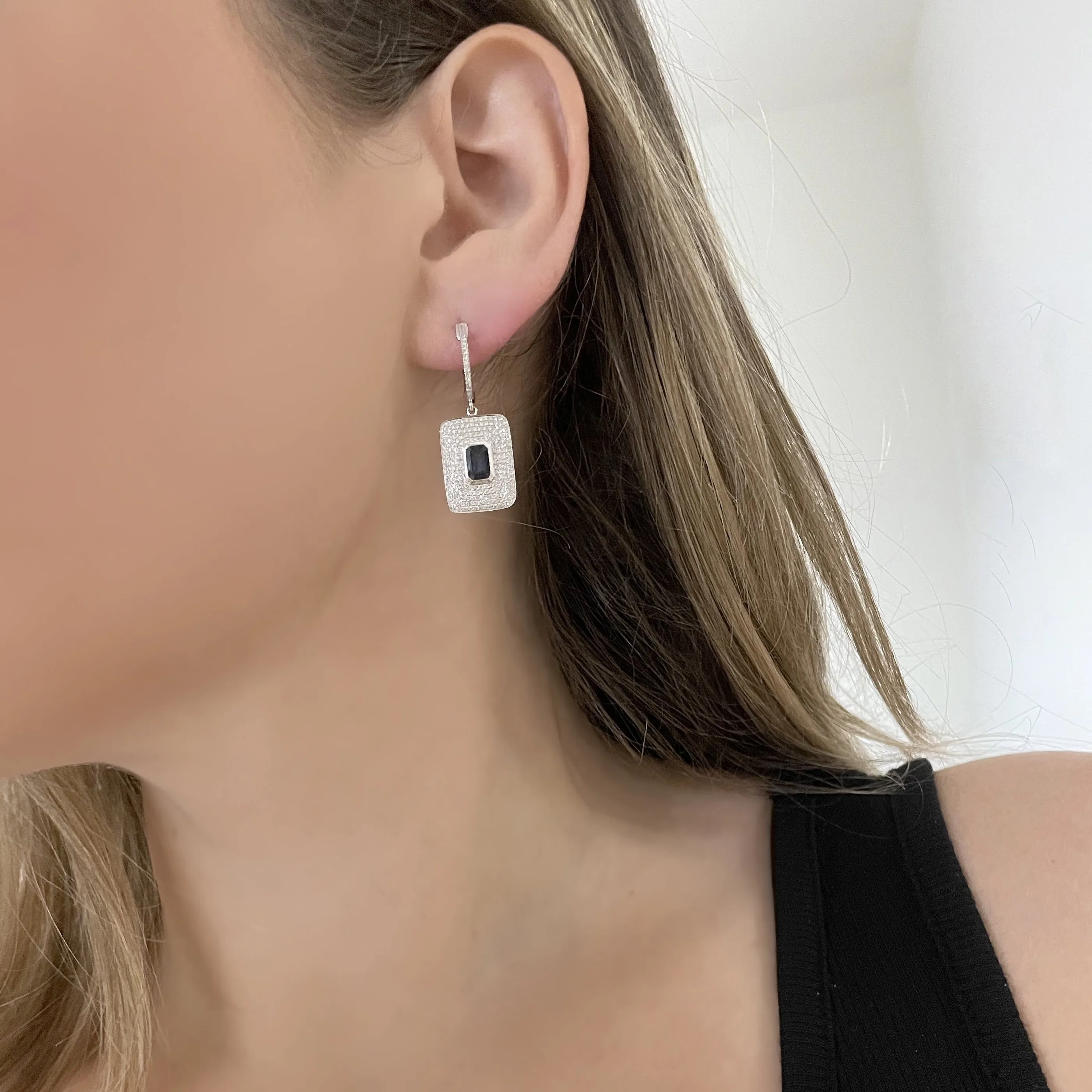 14K GOLD DIAMOND AND SAPPHIRE CAMILA EARRINGS