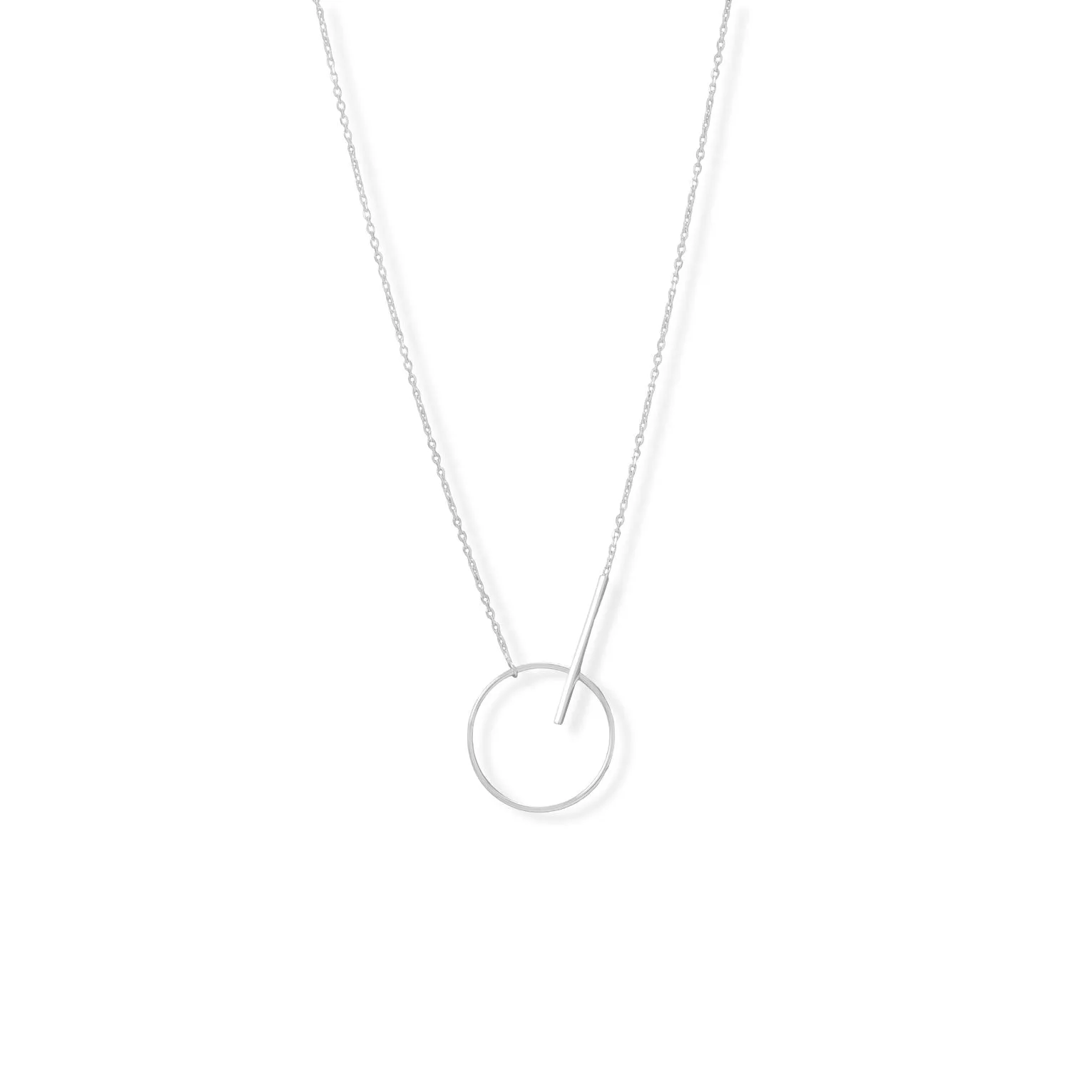 16"   2" Circle with Bar Necklace