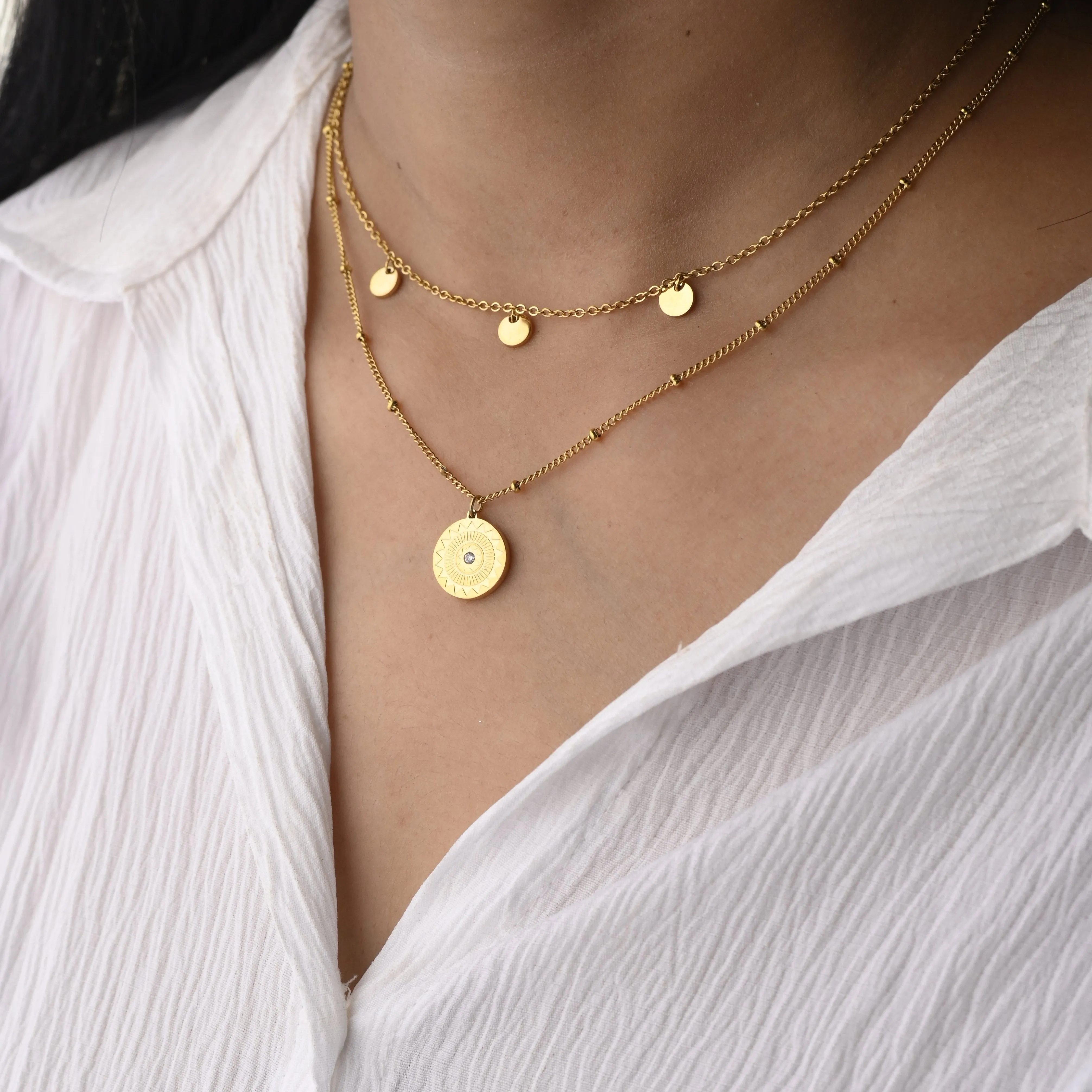 18K Gold-Filled Satellite Chain Necklace For Women