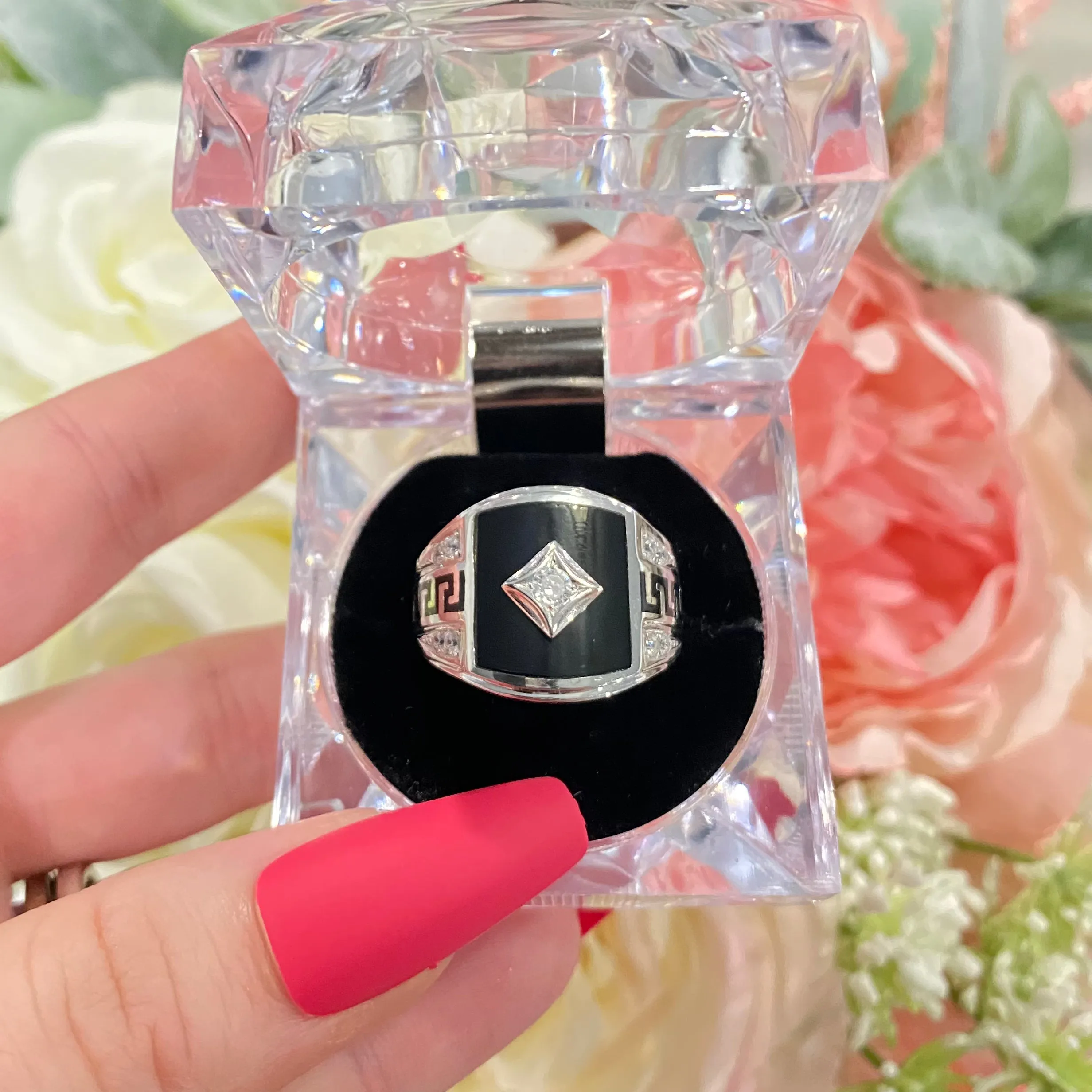 925 Onix Silver Ring