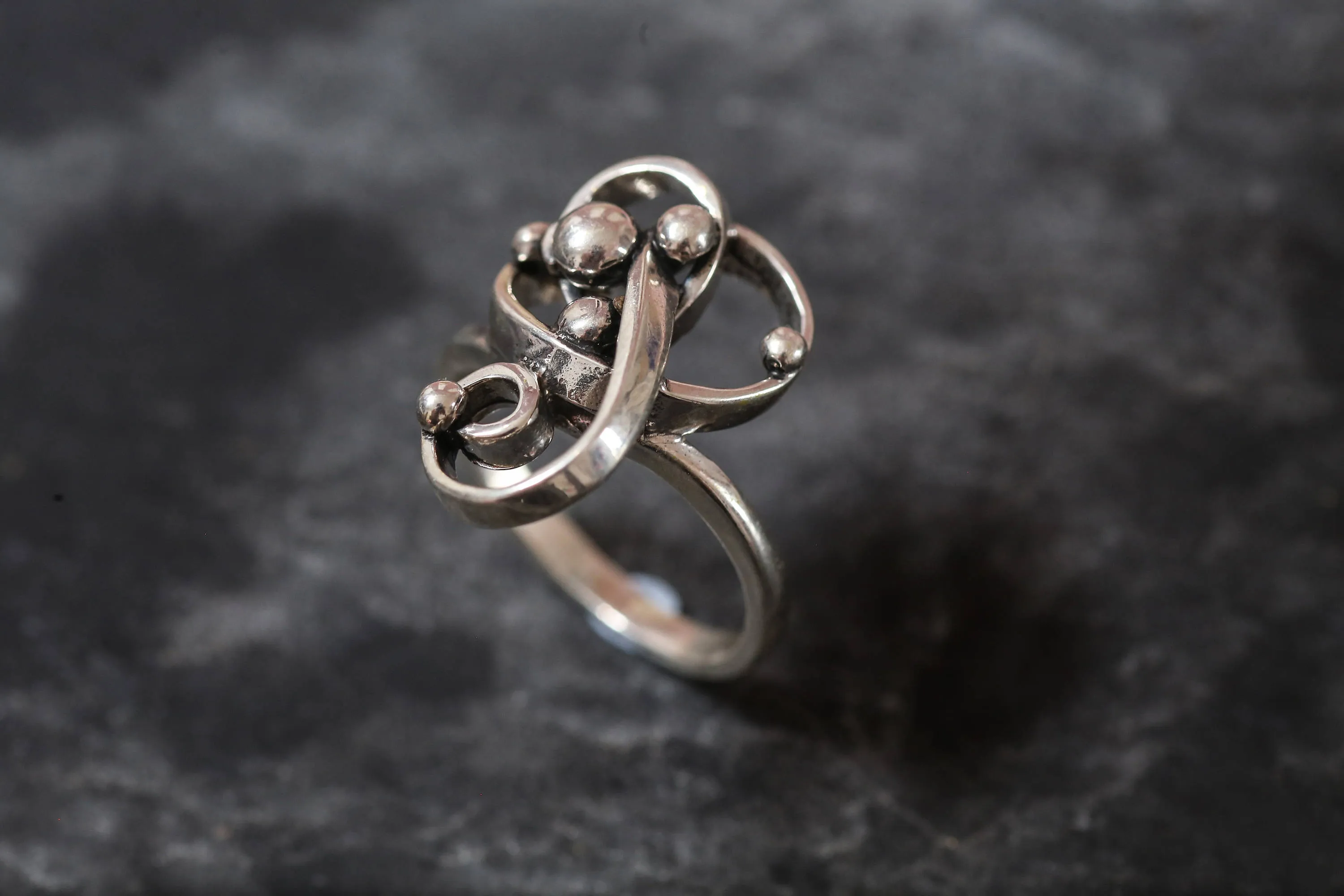 Abstract Statement Ring - Silver Celestial Ring - Large Silver Ring