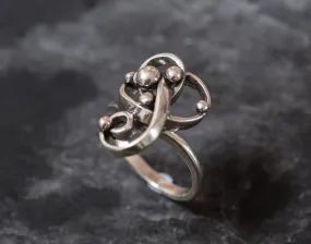 Abstract Statement Ring - Silver Celestial Ring - Large Silver Ring