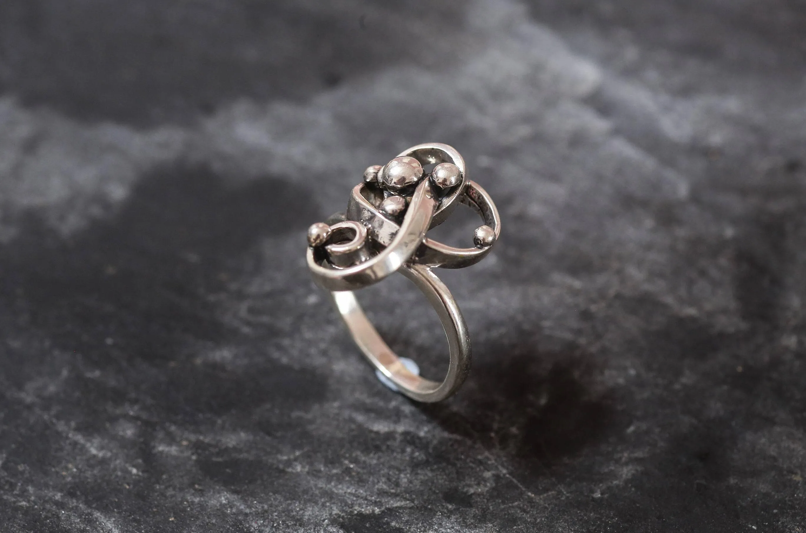 Abstract Statement Ring - Silver Celestial Ring - Large Silver Ring
