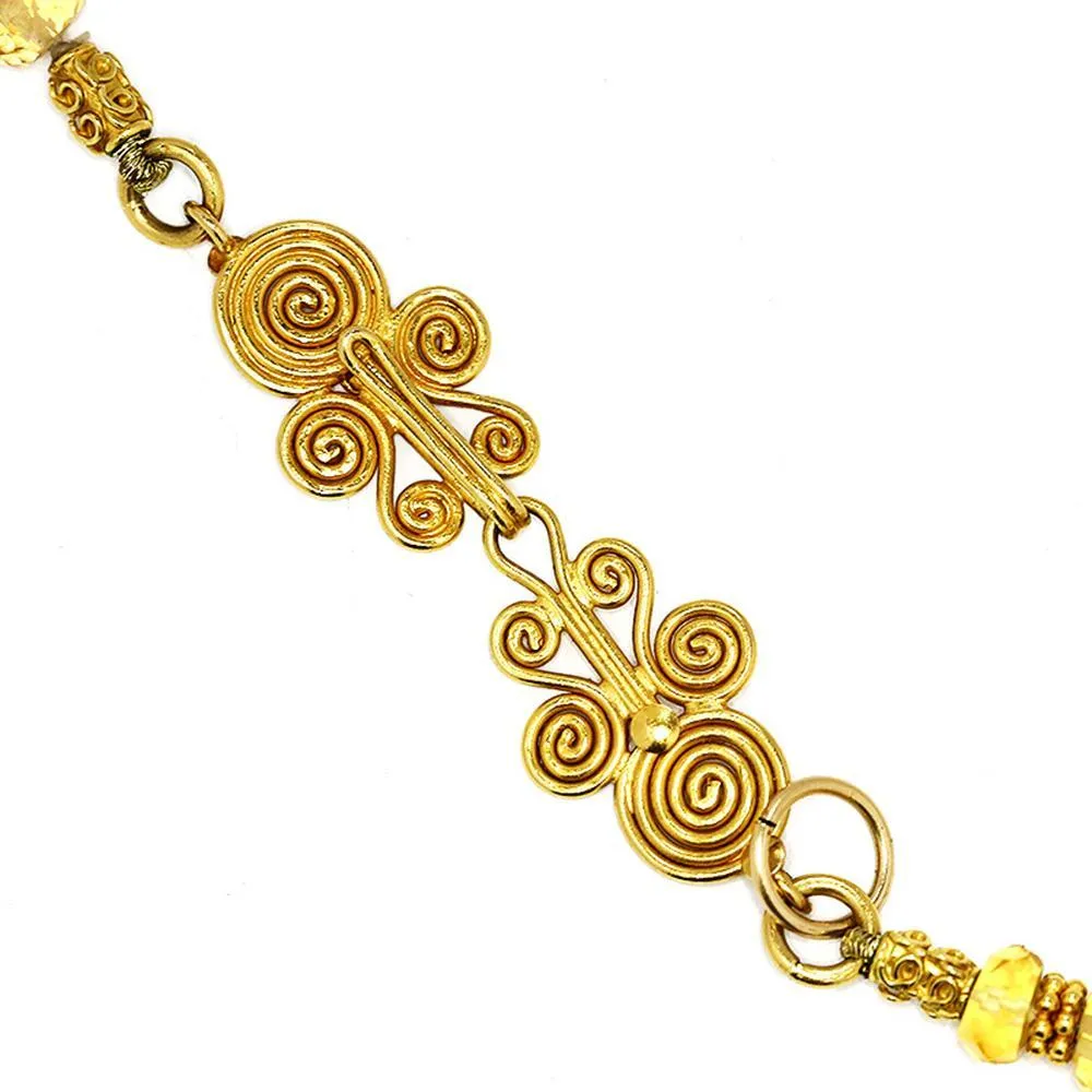 Baroque Pearl Pendant Necklace with Gemstone's 18K