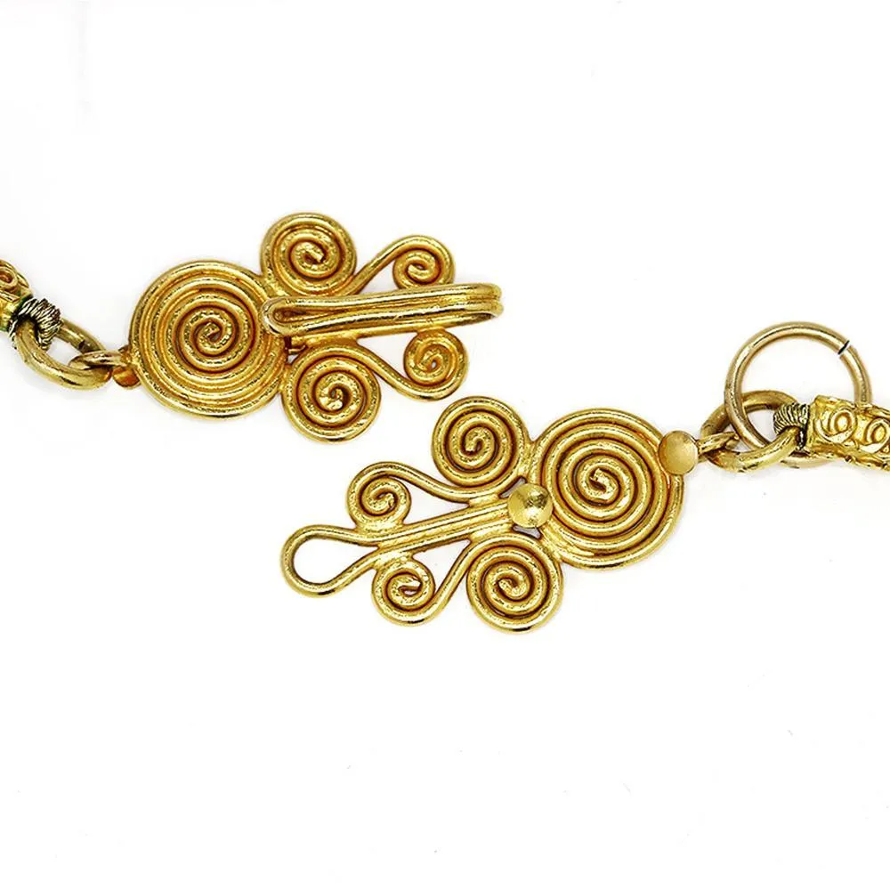 Baroque Pearl Pendant Necklace with Gemstone's 18K