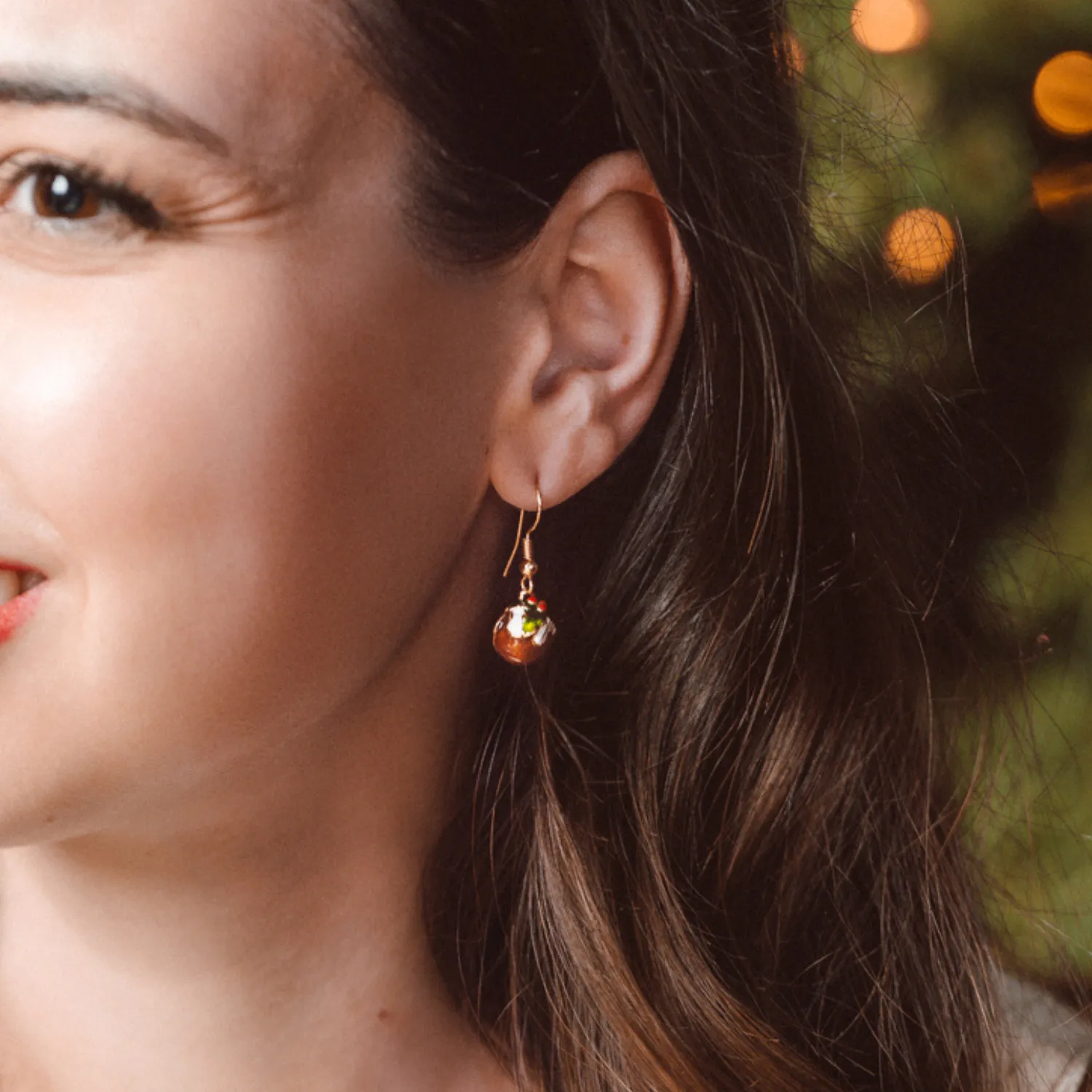 Christmas pudding Drop Earrings