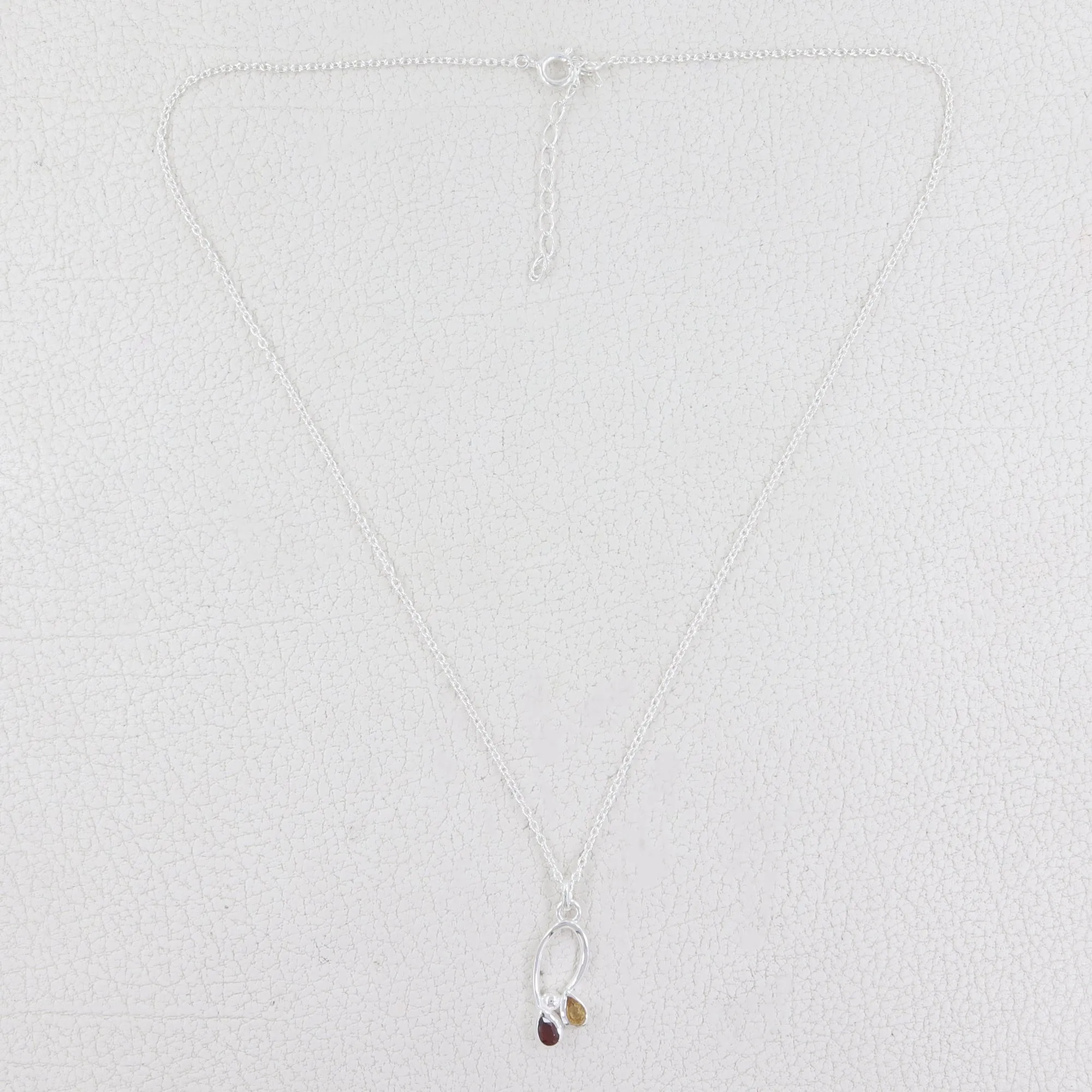 Citrine, Garnet Gemstoe Beautiful Necklace, 925 Sterling Silver Handmade Necklace