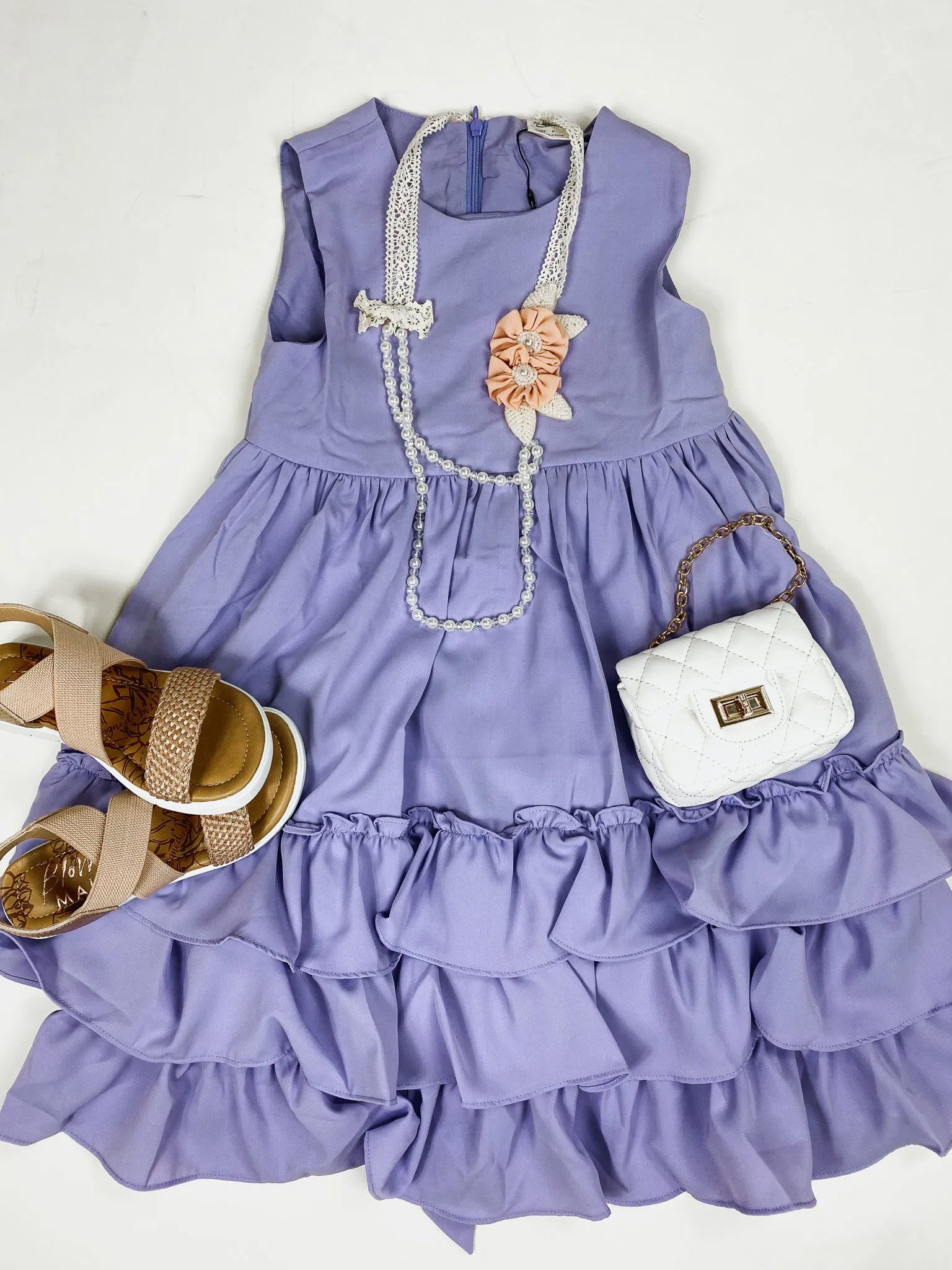 Classic Blush  Flower and Pearl Necklace