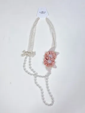 Classic Blush  Flower and Pearl Necklace