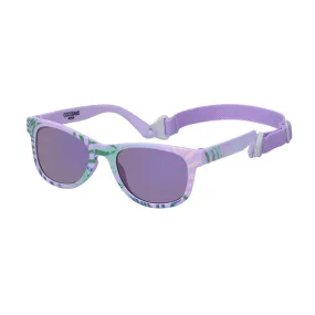 Classic Square Age 0-2, Purple with Leaves Print