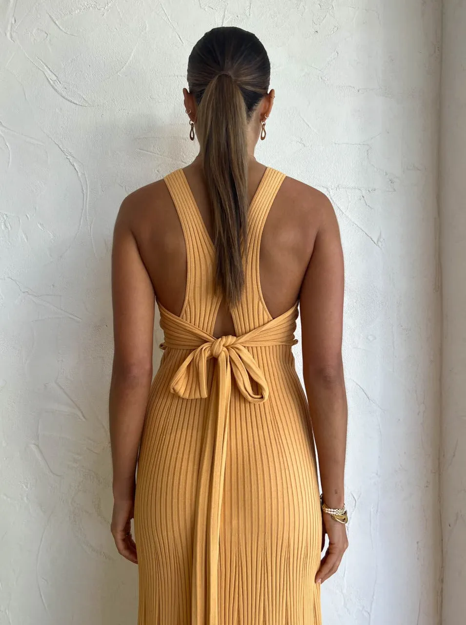 Clea Alina Rib Knit Dress in Mango