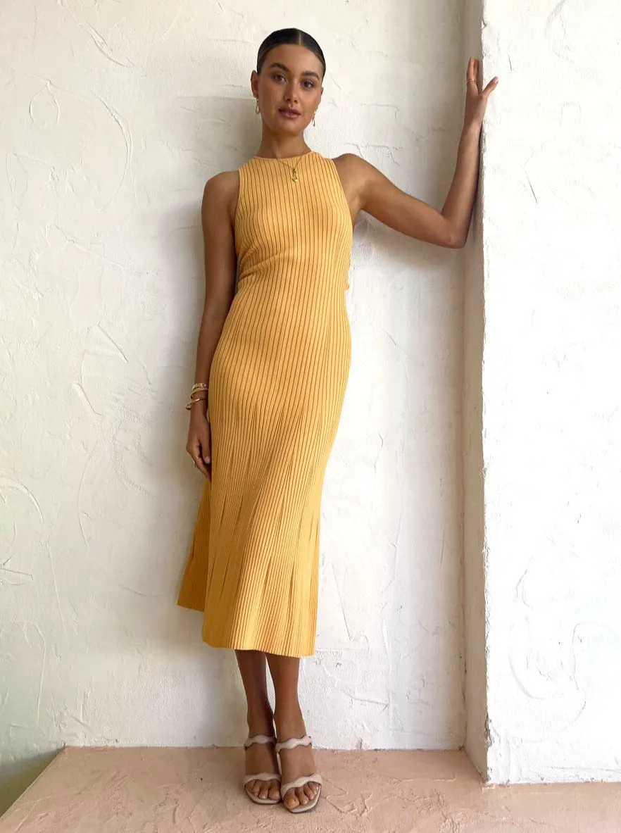 Clea Alina Rib Knit Dress in Mango