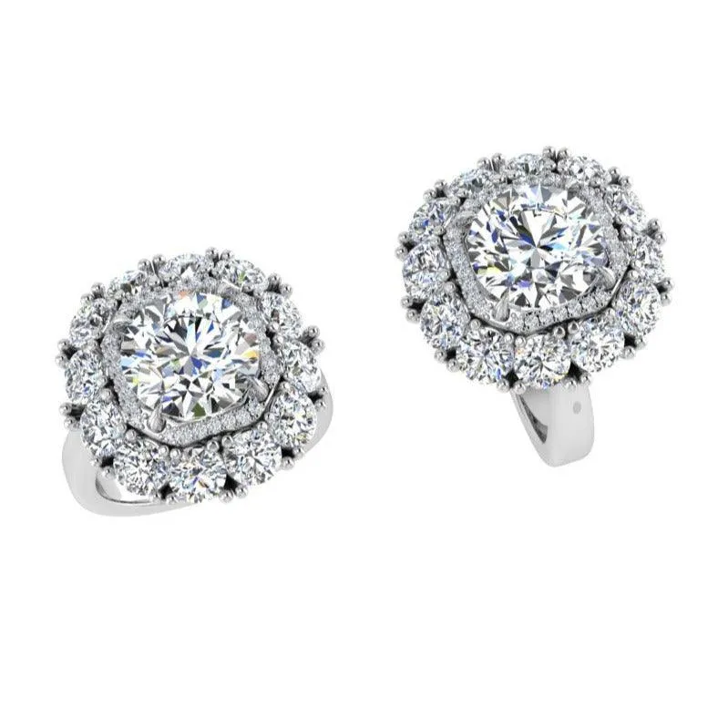 Double Halo Round Diamond Ring