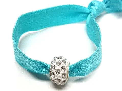 Elastic Bracelet - Blue with White