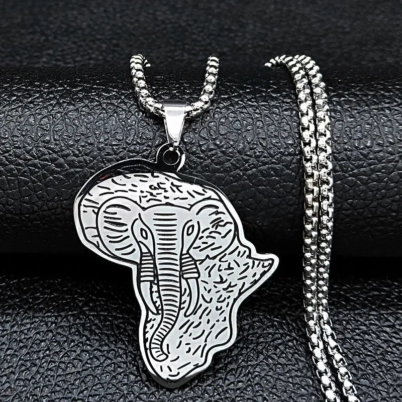 Fashion Horse Stainless Steel Choker Necklace for Men Silver Color Black Heart Necklace Jewelry colgante hombre N730S01