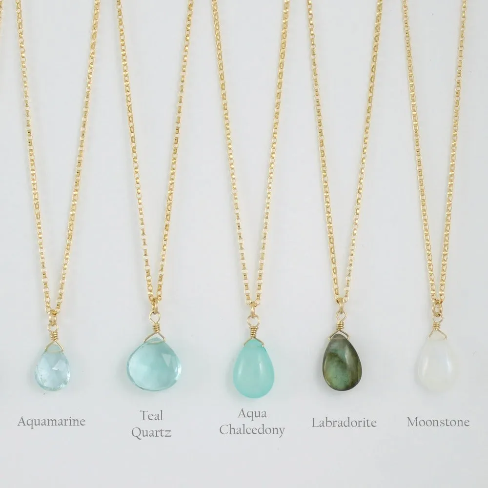 Gold Fill Gemstone Solo Necklace