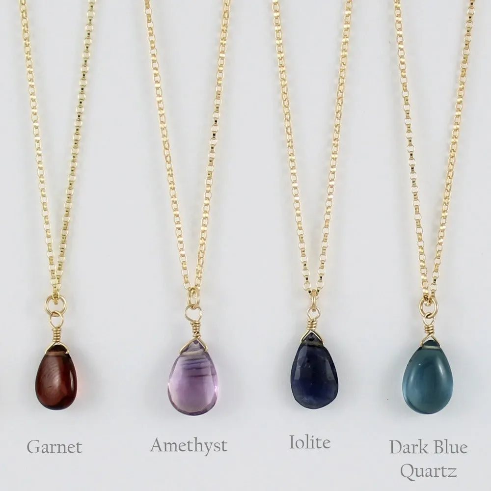 Gold Fill Gemstone Solo Necklace