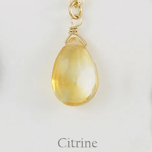 Gold Fill Gemstone Solo Necklace