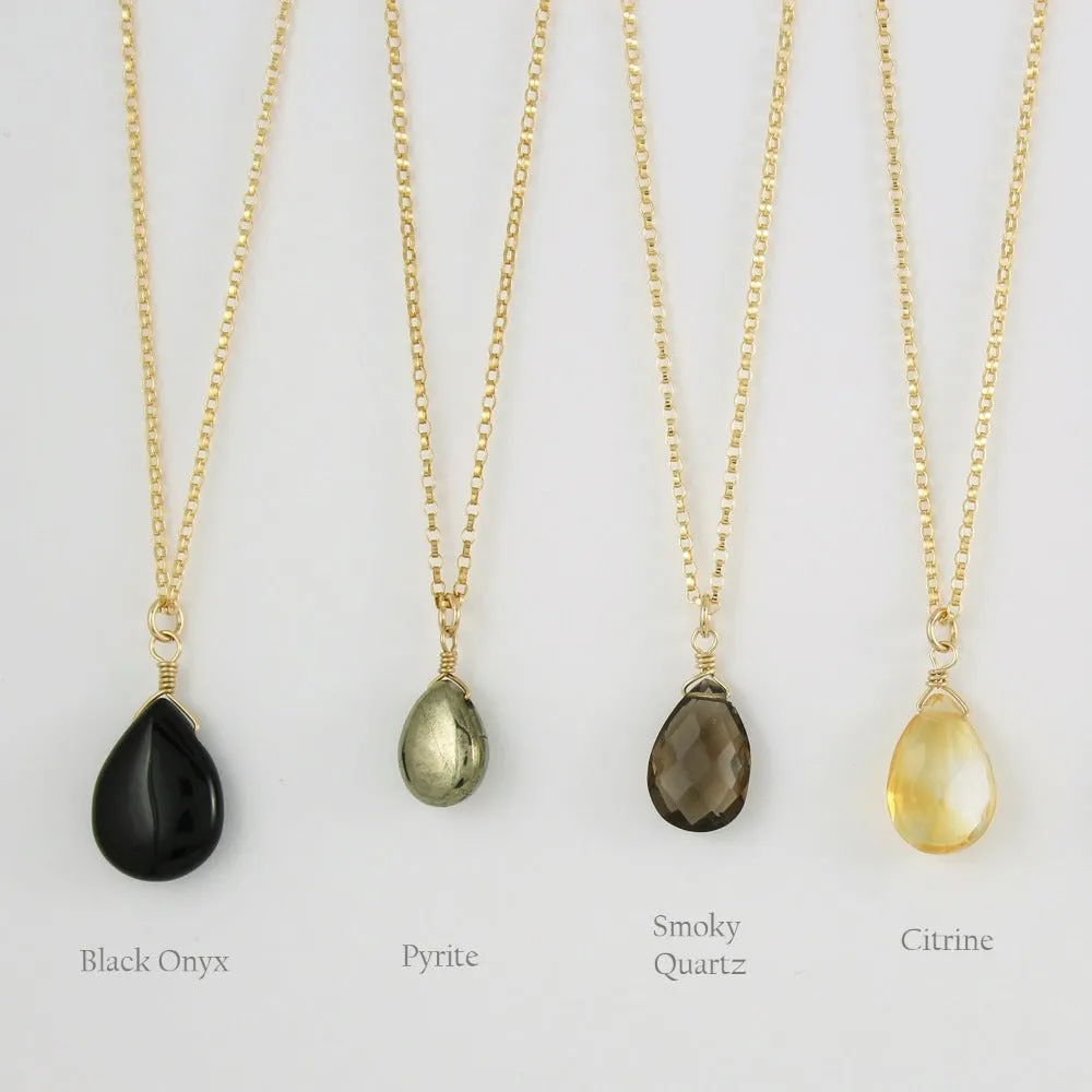 Gold Fill Gemstone Solo Necklace
