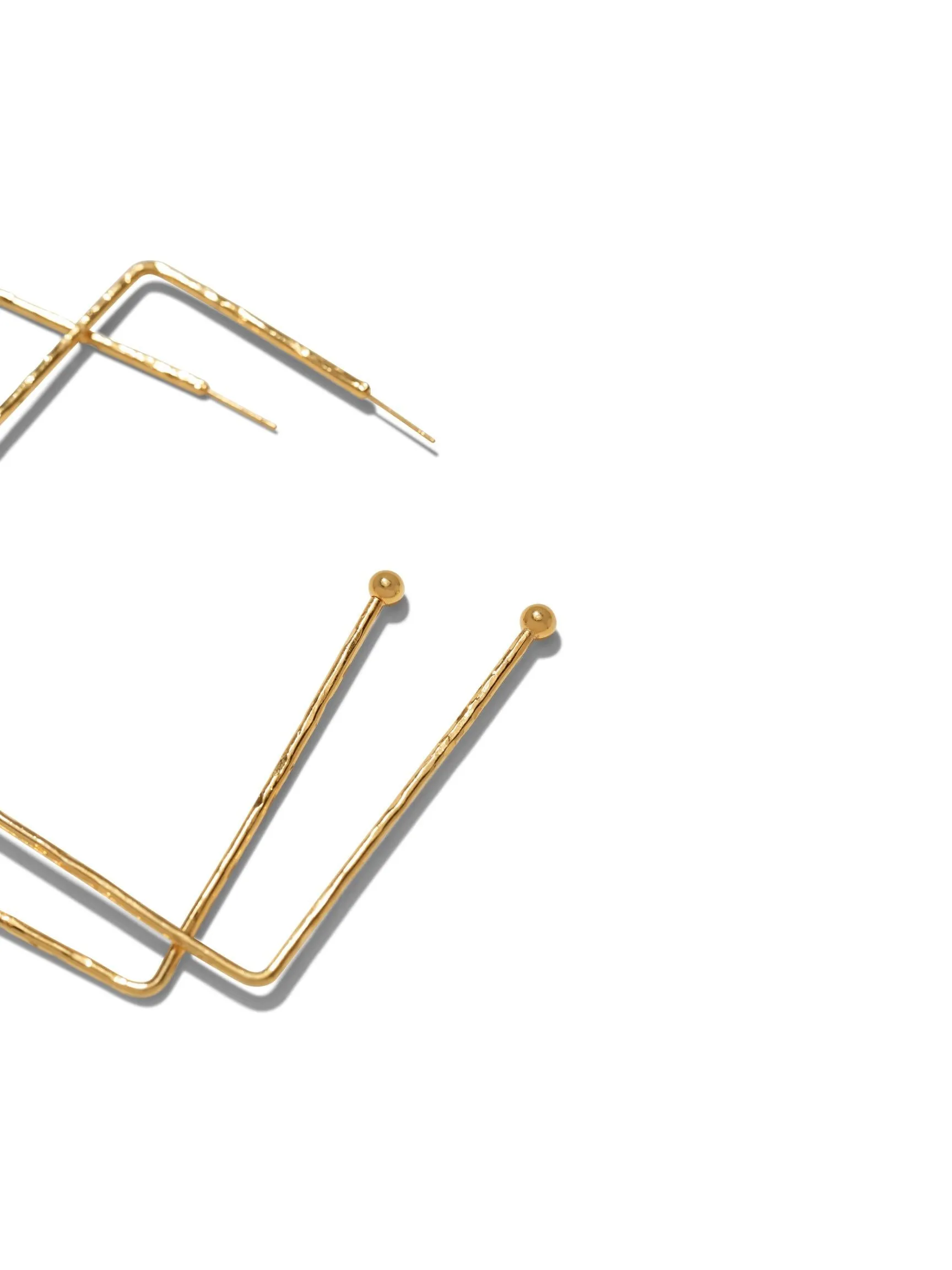 Gold Squaretastic Hoop Post Earrings