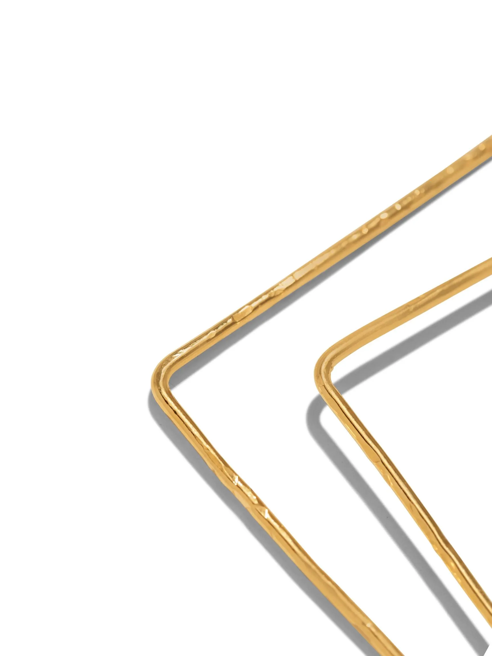 Gold Squaretastic Hoop Post Earrings