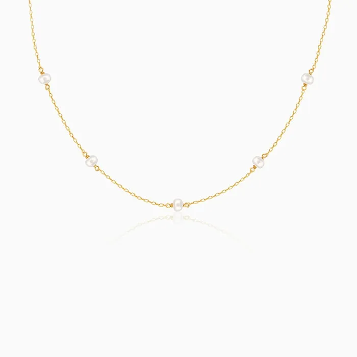 Golden Delicate Pearl Necklace