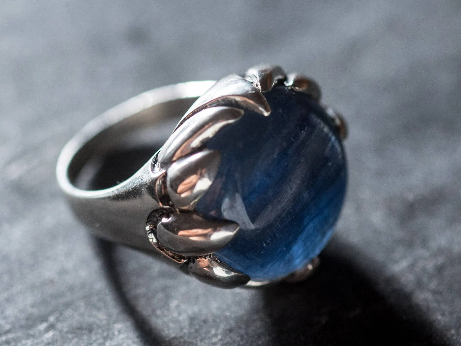 Kyanite Ring - Blue Statement Ring - Round Kyanite Ring