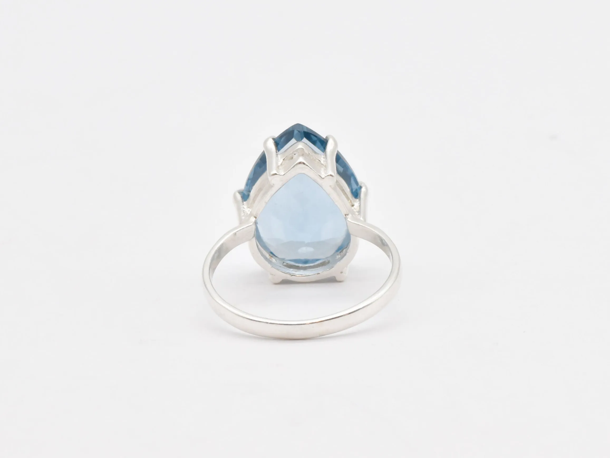 Large Aquamarine Ring - Blue Engagement Ring - Large Teardrop Earrings