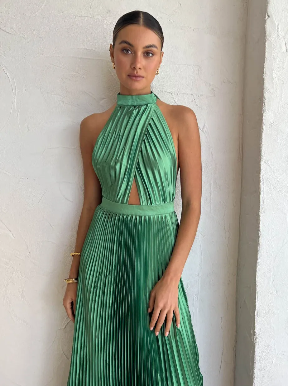Lidee Renaissance Split Gown in Sea Green