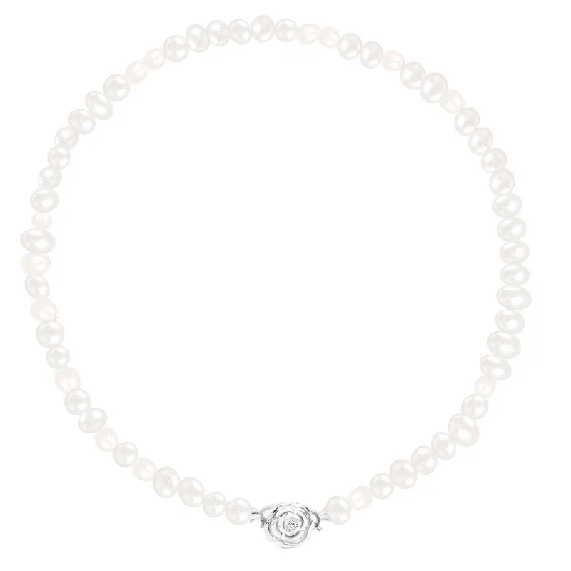 Luxury Princess Camellia Baroque Pearl Choker Necklace