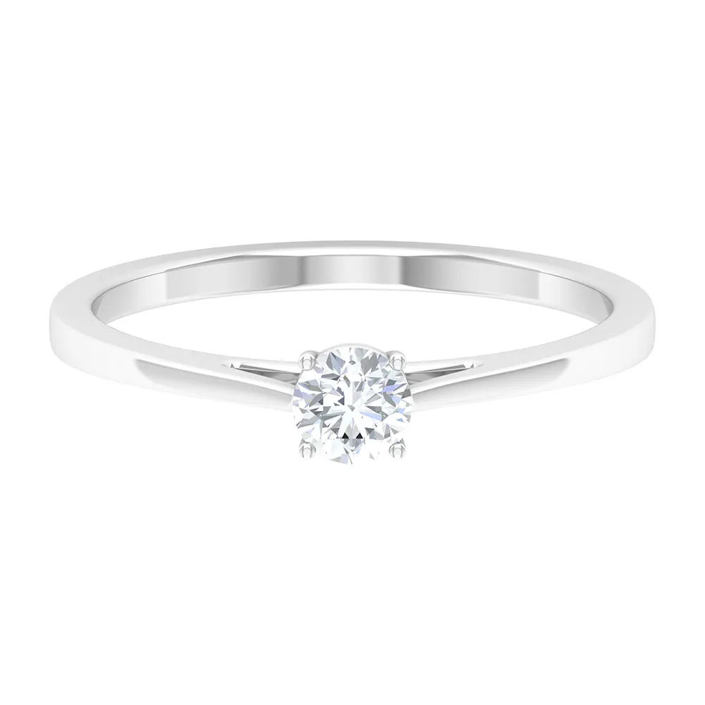 Minimal Round Lab Grown Diamond Solitaire Ring