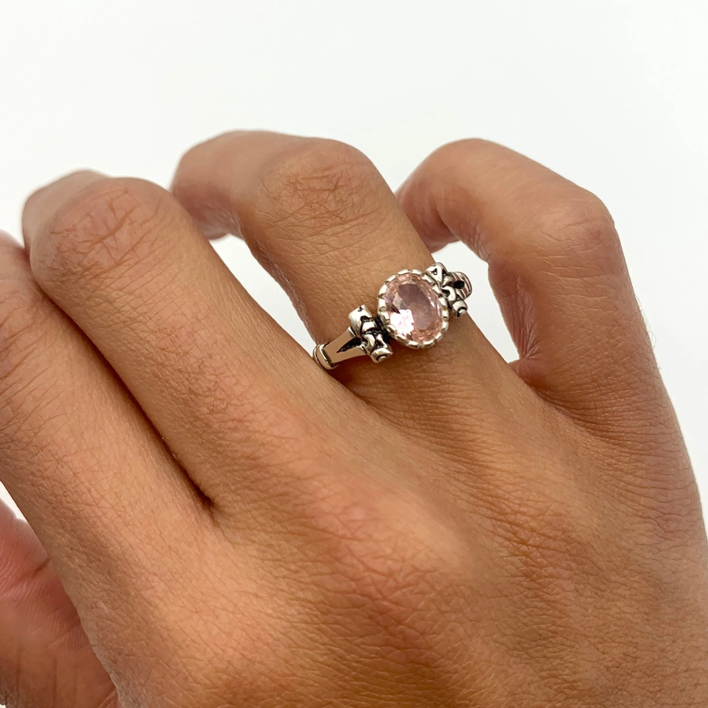 Morganite Ring - Pink Vintage Ring - Oval  Morganite Ring