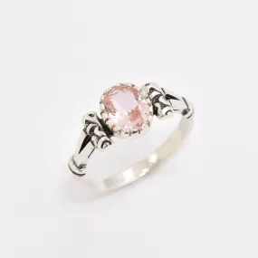 Morganite Ring - Pink Vintage Ring - Oval  Morganite Ring