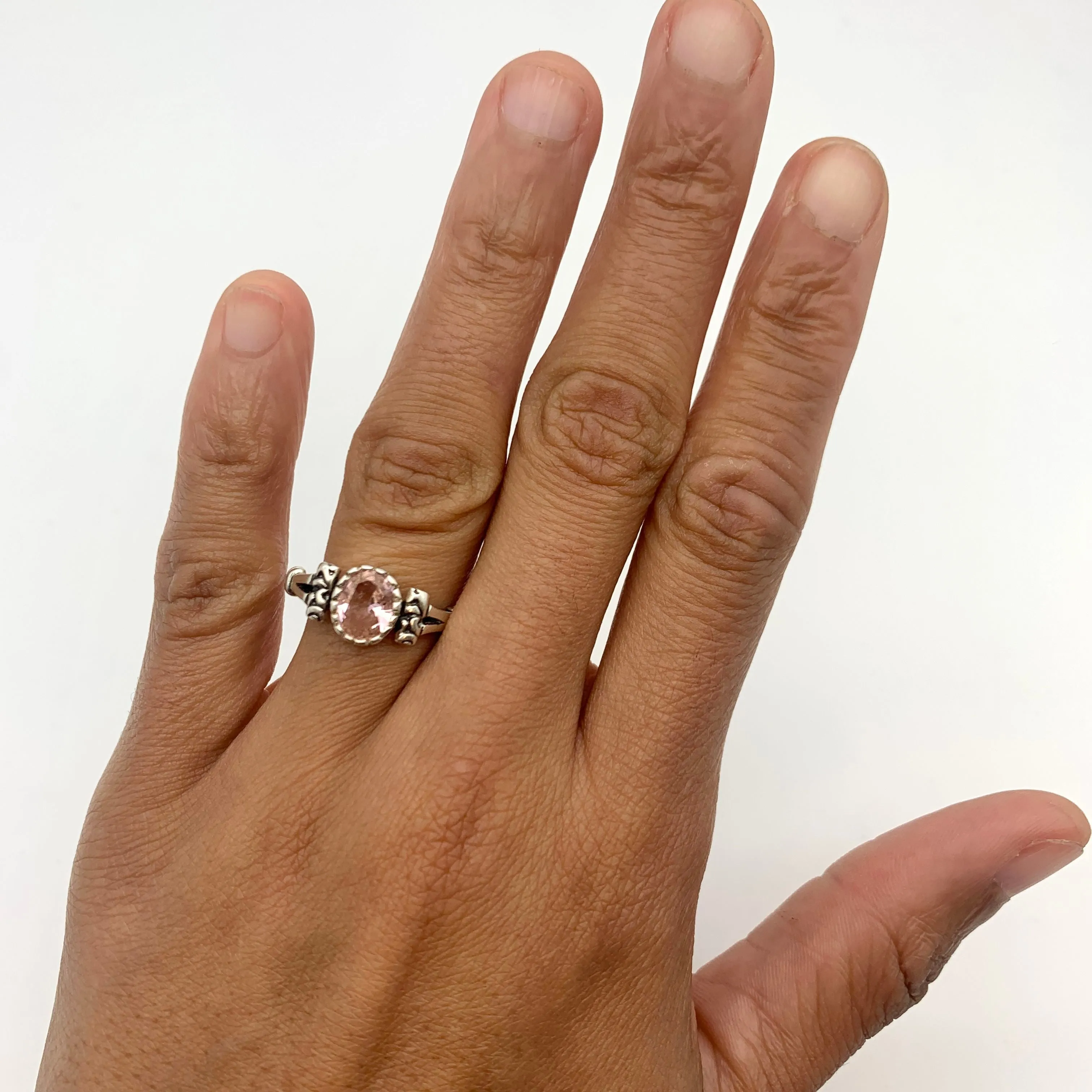 Morganite Ring - Pink Vintage Ring - Oval  Morganite Ring