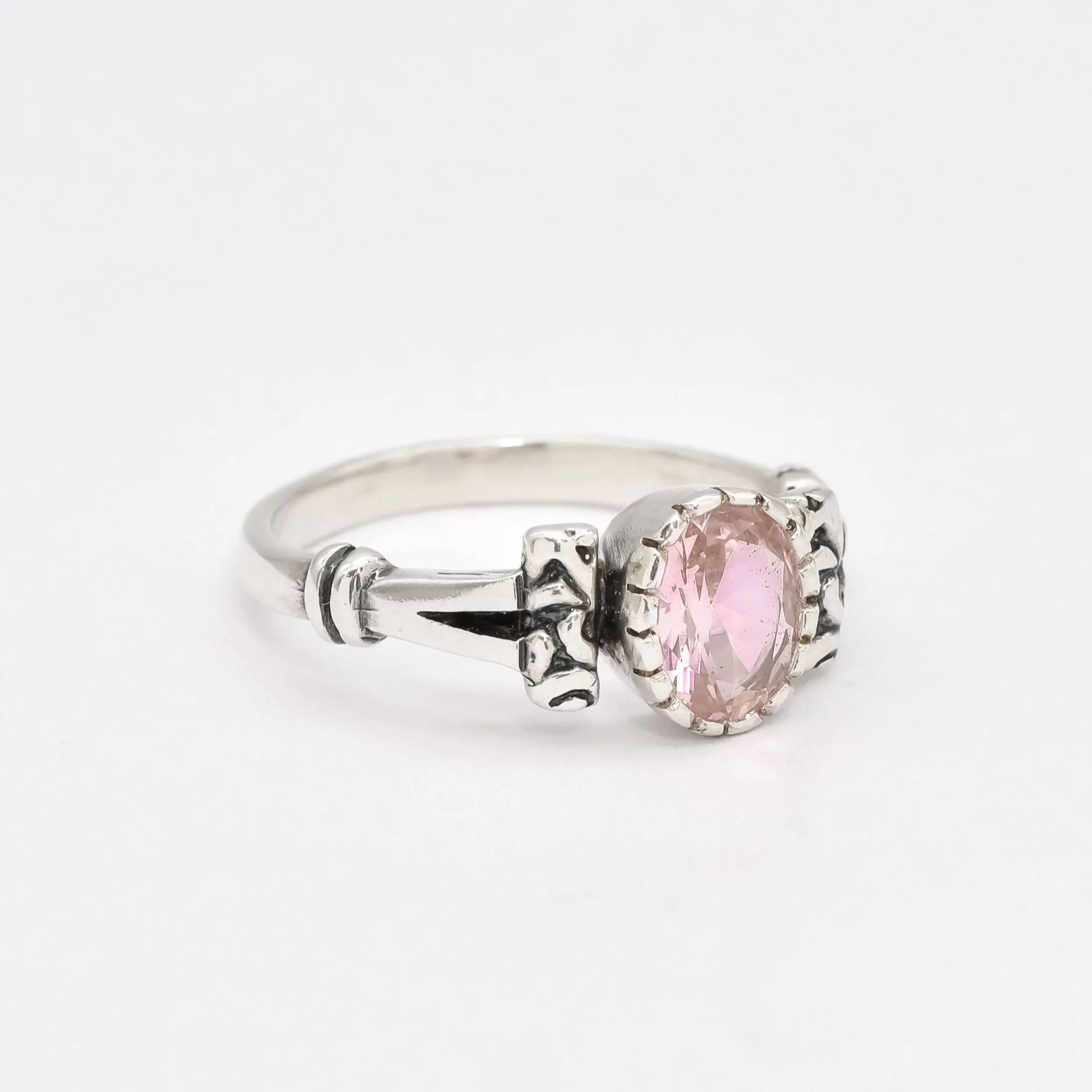 Morganite Ring - Pink Vintage Ring - Oval  Morganite Ring