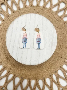 Nutcracker with Crown Polymer Clay Earrings
