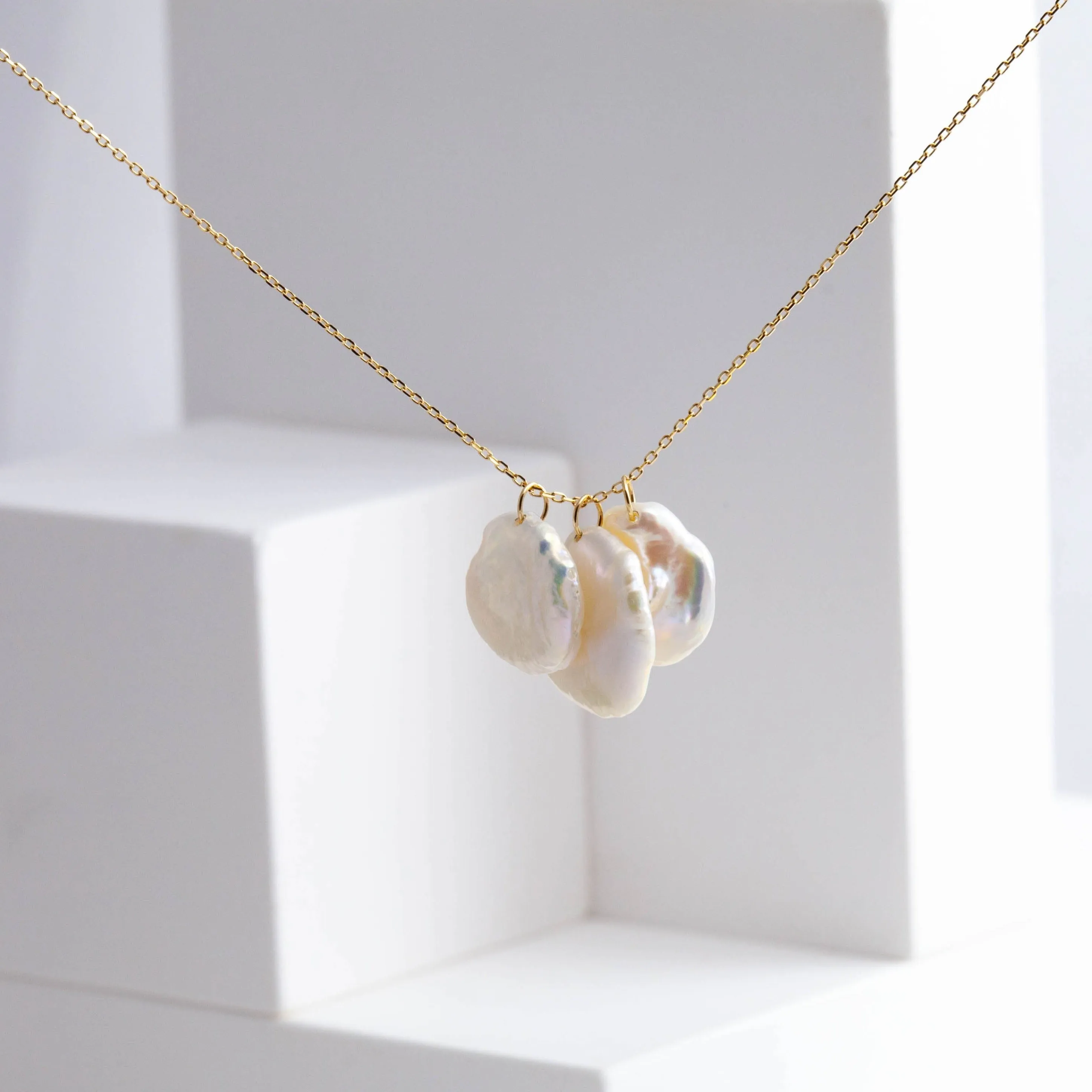 Petal triple drop necklace