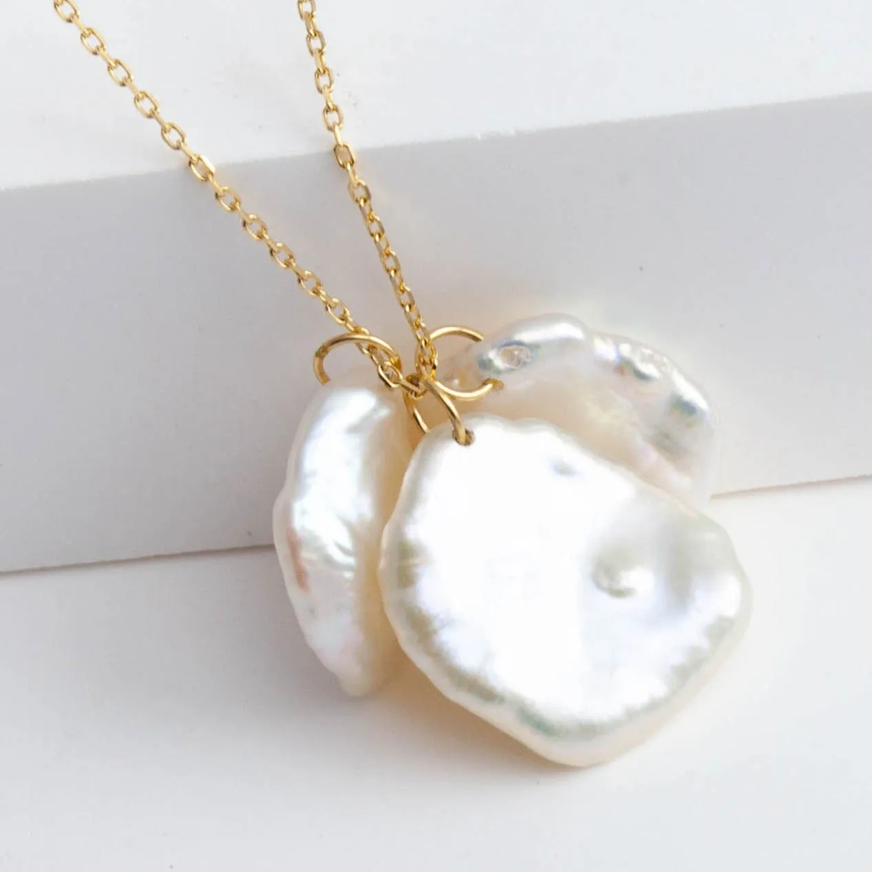 Petal triple drop necklace
