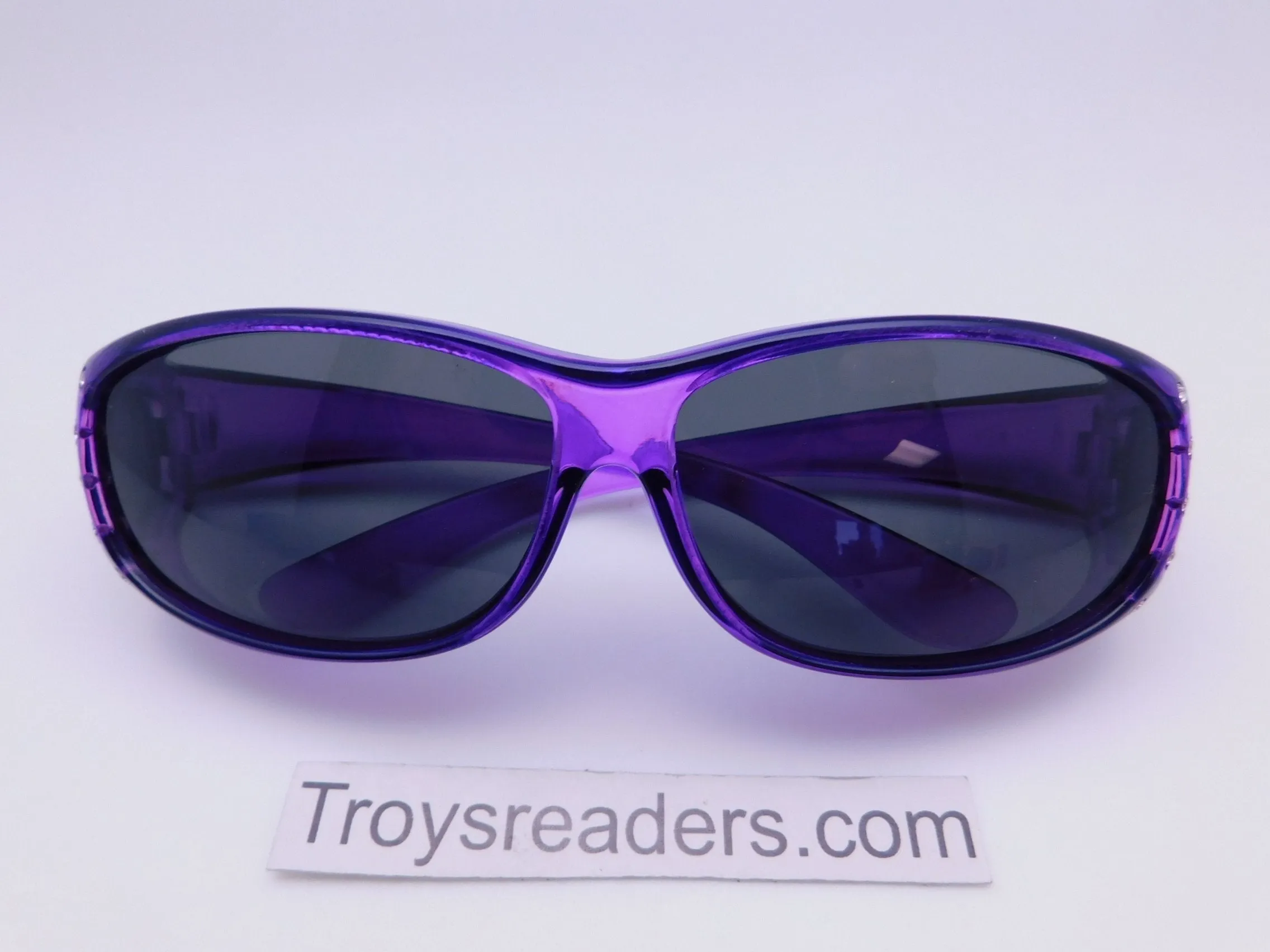 Polarized Translucent Double Temple Rhinestone Fits-Over Sunglasses