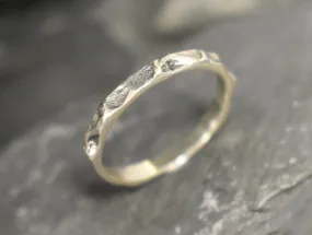 Silver Hammered Band - Textured Stackable Ring - Solid Silver Ring