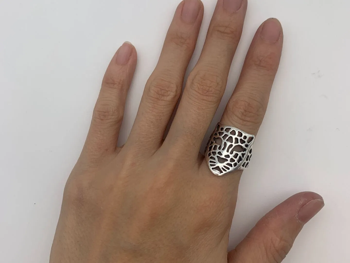 Silver Jaguar Ring - Jaguar Head Rin - Silver Animal Ring