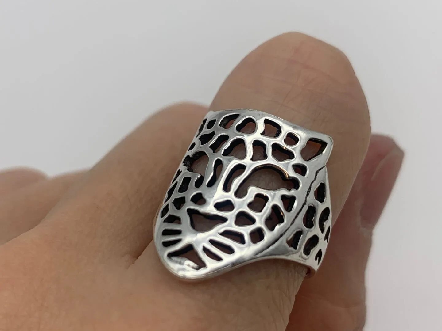 Silver Jaguar Ring - Jaguar Head Rin - Silver Animal Ring