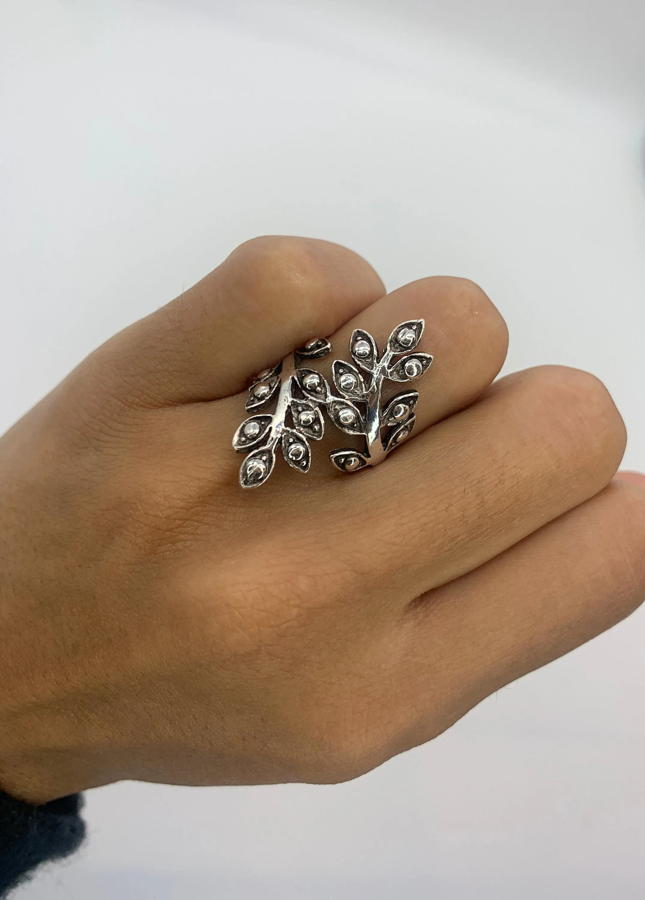 Silver Leaf Ring - Vintage Leaf Ring -  Silver Fern Ring