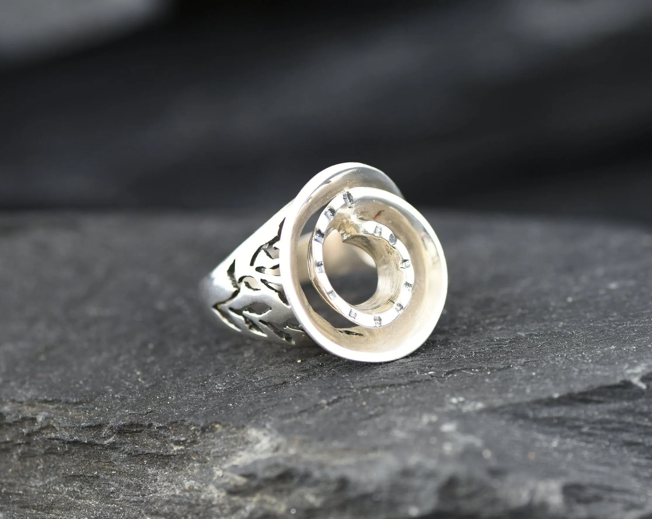 Silver Shell Ring - Silver Spiral Ring - Silver Infinity Ring