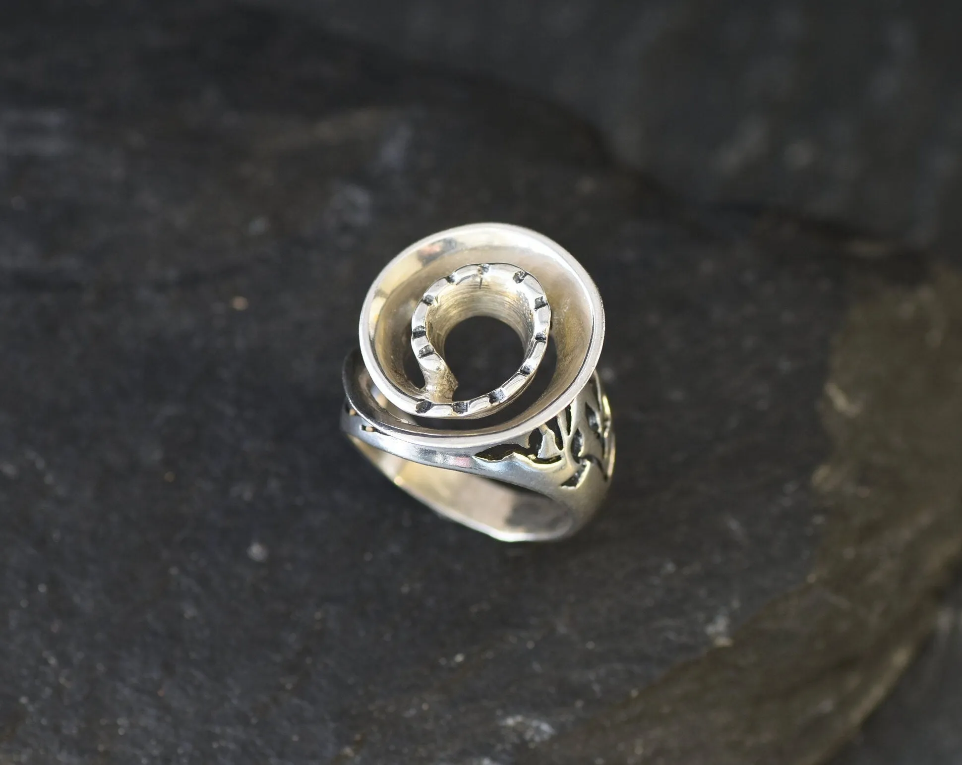 Silver Shell Ring - Silver Spiral Ring - Silver Infinity Ring