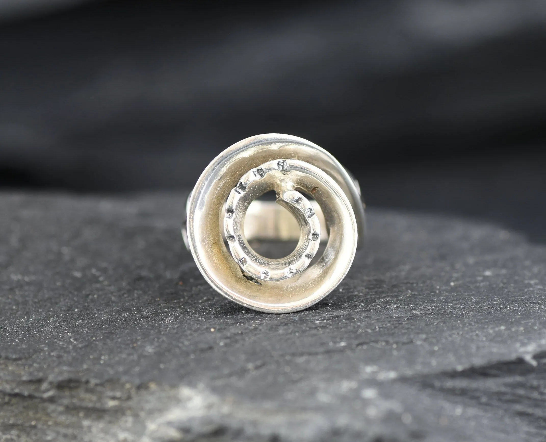 Silver Shell Ring - Silver Spiral Ring - Silver Infinity Ring