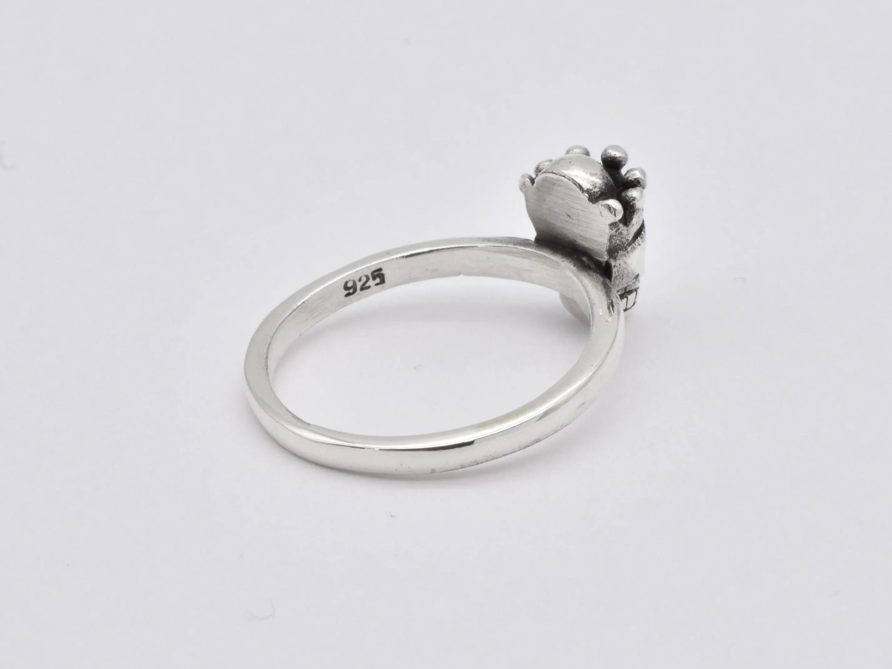 Silver Skull Ring - Skull Crown Ring, Gothic Skull Ring