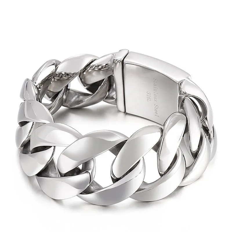 Simple Punk Style Titanium Steel Bracelet for Men - Elegant Hand Jewelry Gift