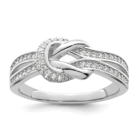 Sterling Silver CZ Knot Ring